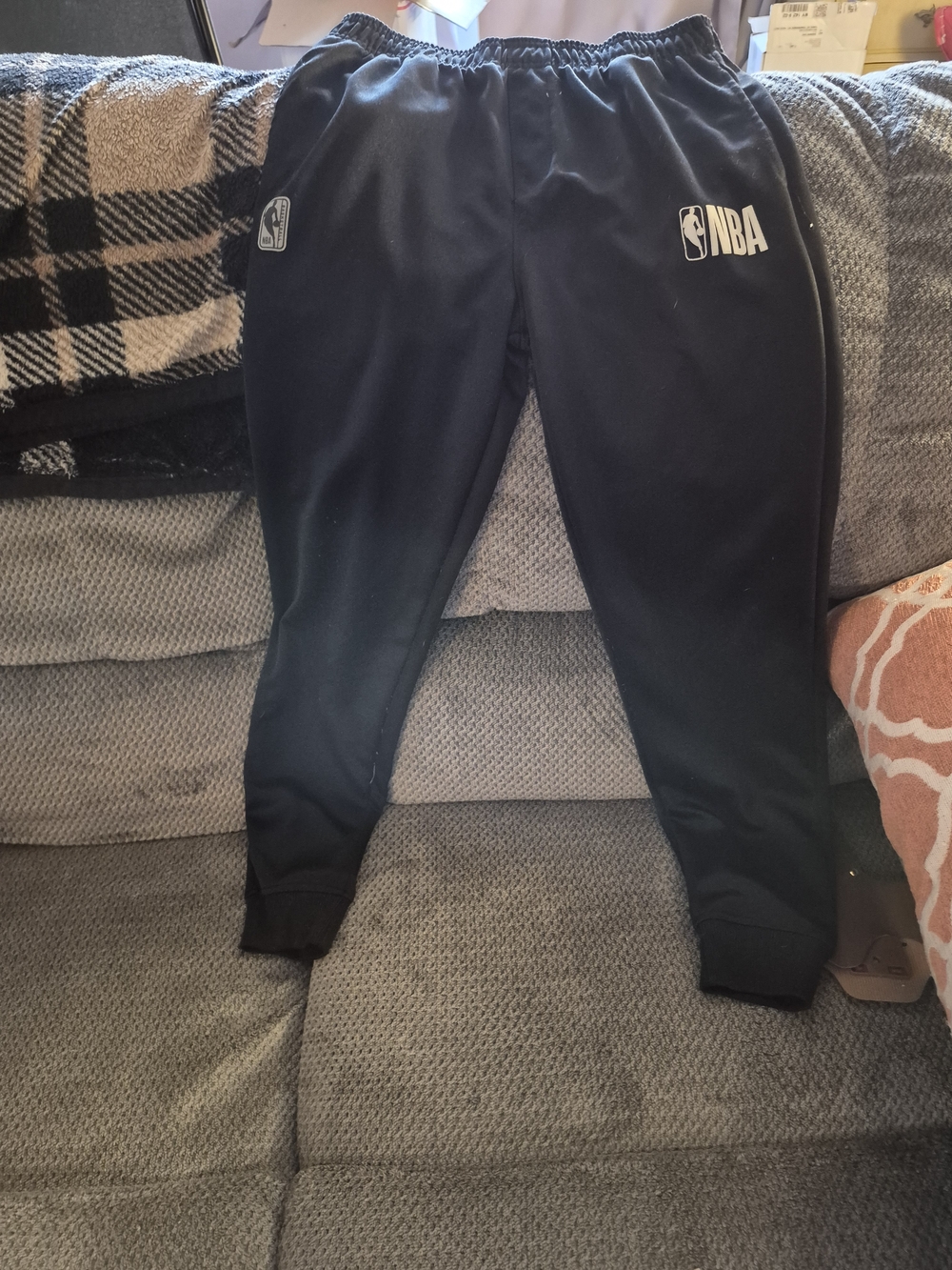 NBA Black Kids Jogger Sweatpants with White Logo Size Boys 14/16